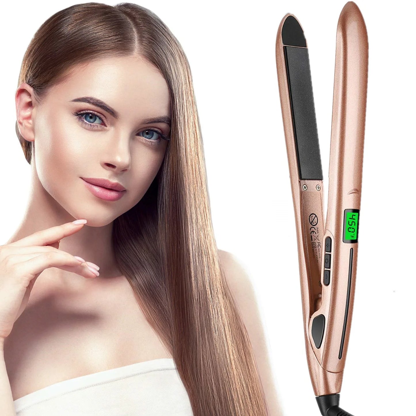 Plancha y rizador de pelo 2 en 1.Para alisar y ondular.