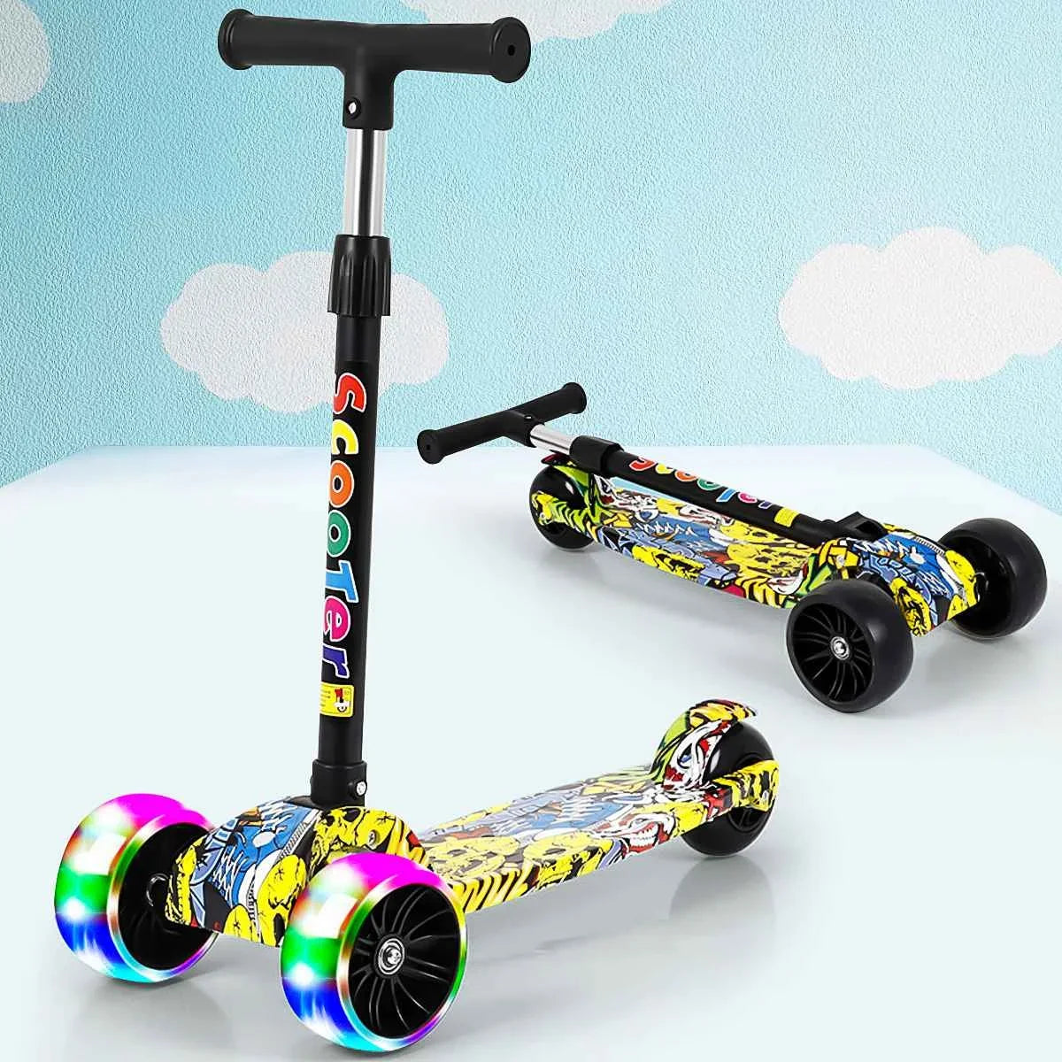 Patín para niños con 3 ruedas y luces