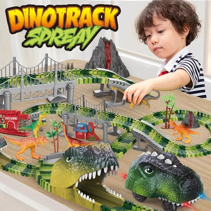 Pista eléctrica de dinosaurios para niños
