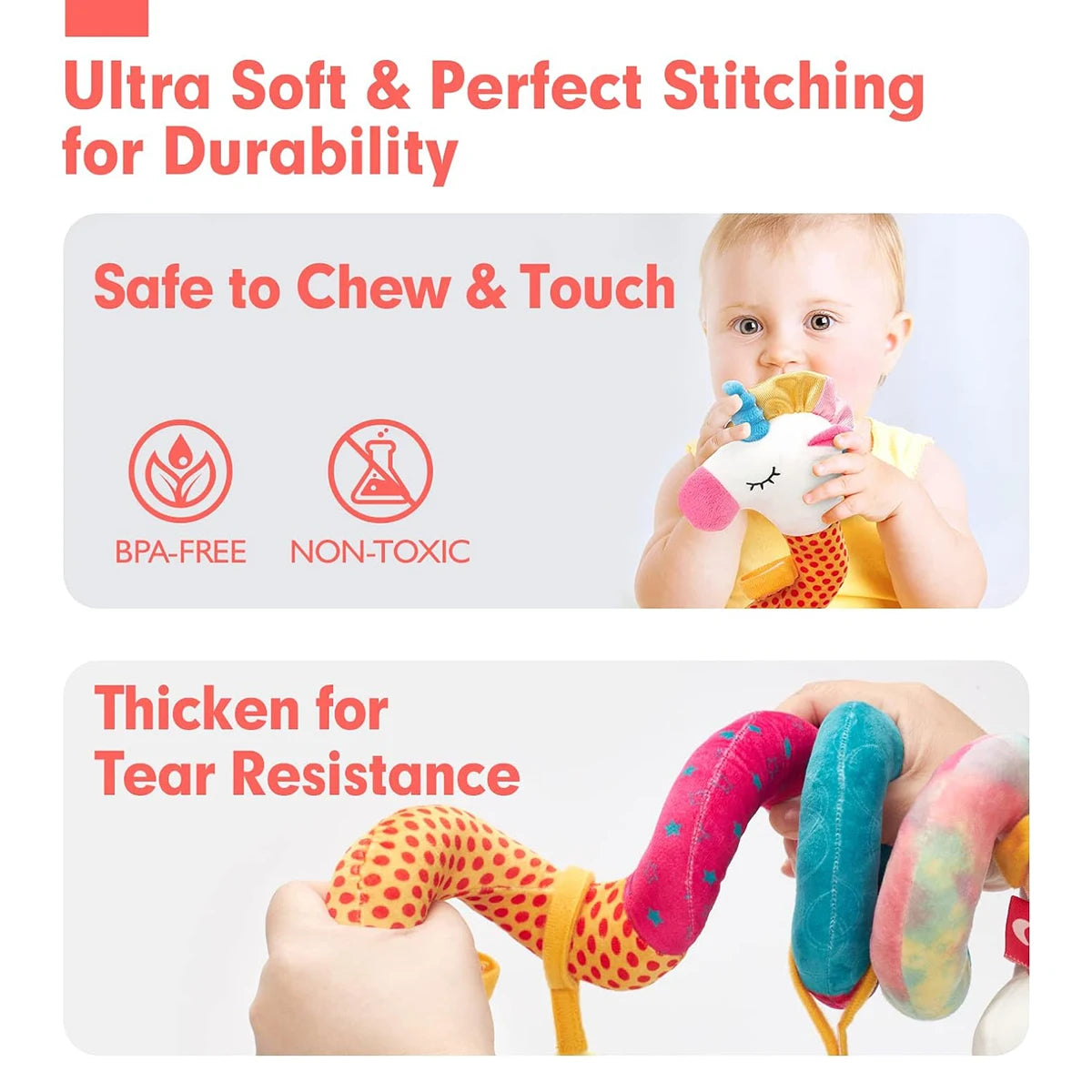 Juguete de unicornio para bebes  para silla dentro de coche.
